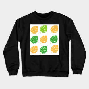 Green and orange leafy pattern Crewneck Sweatshirt